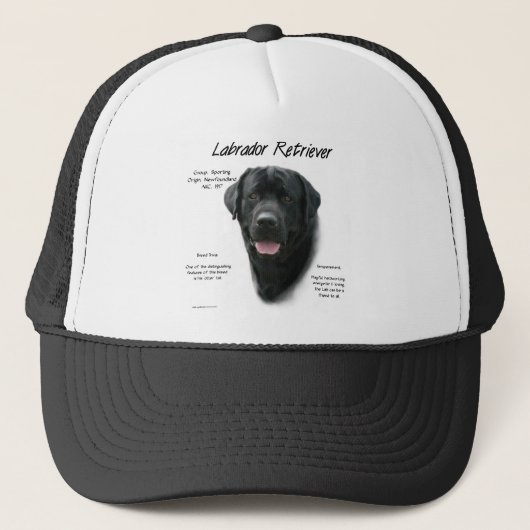Labrador Retriever (blk) History Design Truckerkappe (Vorderseite)