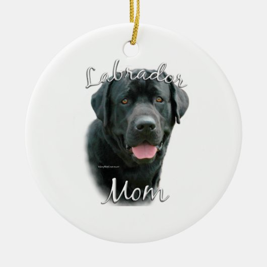 Labrador Retriever (blk) Mama 2 Keramik Ornament (Vorne)