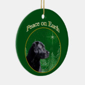 Labrador Retriever (blk) Peace Keramik Ornament (Rechts)