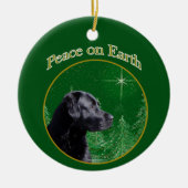Labrador Retriever (blk) Peace Keramik Ornament (Vorne)