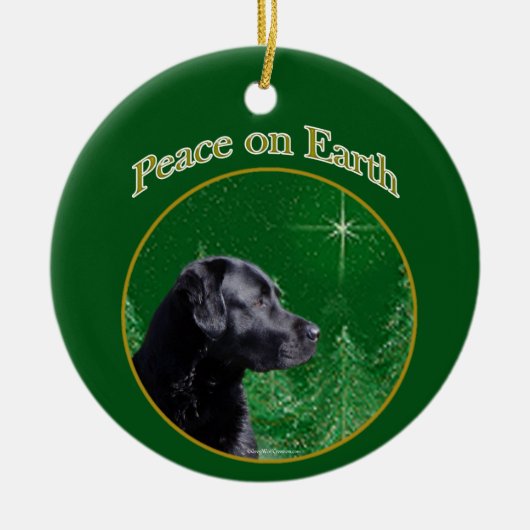 Labrador Retriever (blk) Peace Keramik Ornament (Vorne)