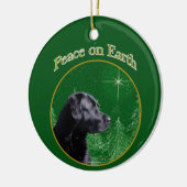 Labrador Retriever (blk) Peace Keramik Ornament (Links)
