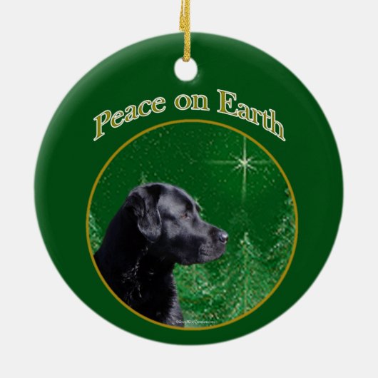 Labrador Retriever (blk) Peace Keramik Ornament (Hinten)