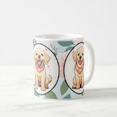 Labrador Retriever Blume Hintergrund Kaffeetasse (VorderseiteRechts)