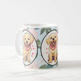 Labrador Retriever Blume Hintergrund Kaffeetasse