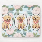 Labrador Retriever Blume Hintergrund Mousepad (Vorne)