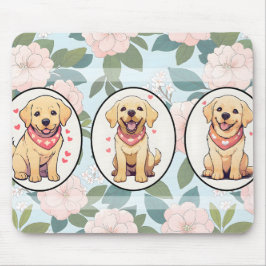 Labrador Retriever Blume Hintergrund Mousepad
