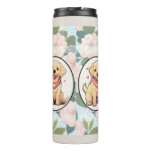 Labrador Retriever Blume Hintergrund Thermosbecher (Rückseite)