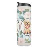 Labrador Retriever Blume Hintergrund Thermosbecher (Nach rechts gedreht)