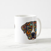 Labrador Retriever Butterfly Kaleidoscope Portrait Kaffeetasse (VorderseiteRechts)