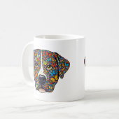 Labrador Retriever Butterfly Kaleidoscope Portrait Kaffeetasse (Vorderseite Links)