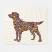 Labrador Retriever Butterfly Silhouette | Dog Mama Fleecedecke (Vorderseite (Horizontal))