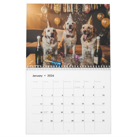 Labrador Retriever Calendar Kalender (Jan 2026)