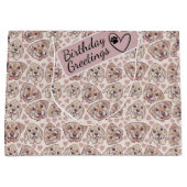 Labrador Retriever Cartoon Kopf nahtlos Muster Große Geschenktüte (Vorderseite)