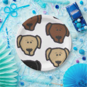 Labrador Retriever Cartoon-Köpfe Pappteller (Party)