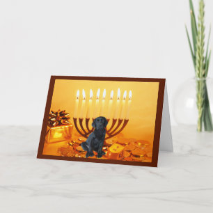 Labrador Retriever Chanukah Card Menorah Feiertagskarte
