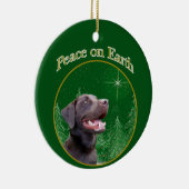 Labrador Retriever (choc) Peace Keramik Ornament (Rechts)