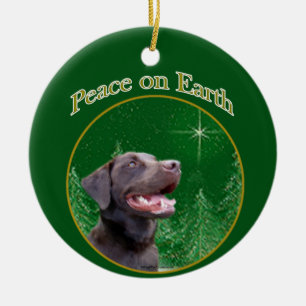 Labrador Retriever (choc) Peace Keramik Ornament