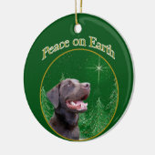 Labrador Retriever (choc) Peace Keramik Ornament (Links)
