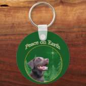 Labrador Retriever (choc) Peace Schlüsselanhänger (Vorderseite)