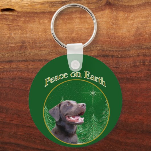 Labrador Retriever (choc) Peace Schlüsselanhänger (Vorderseite)