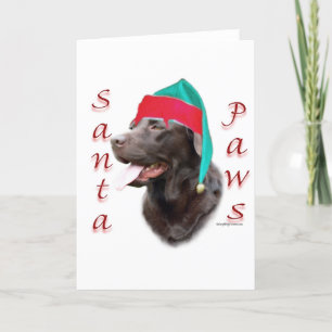 Labrador Retriever (choc) Santa Paws Feiertagskarte