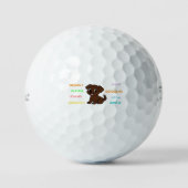 Labrador Retriever Chocoate Cartoon Traits Golfball (Vorderseite)