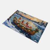 Labrador Retriever Christmas Boat Holiday Fußmatte (Schrägansicht)