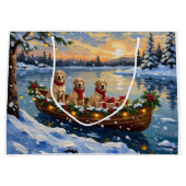 Labrador Retriever Christmas Boat Holiday Große Geschenktüte (Vorderseite)