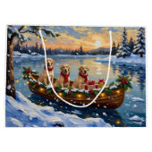 Labrador Retriever Christmas Boat Holiday Große Geschenktüte (Rückseite)