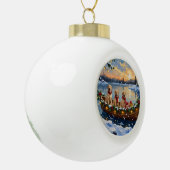 Labrador Retriever Christmas Boat Holiday Keramik Kugel-Ornament (Links)