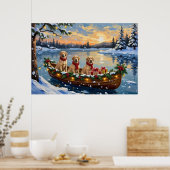 Labrador Retriever Christmas Boat Holiday Poster (Küche)