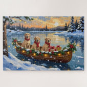Labrador Retriever Christmas Boat Holiday Puzzle (Horizontal)