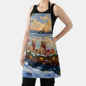 Labrador Retriever Christmas Boat Holiday Schürze (InSitu)