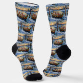 Labrador Retriever Christmas Boat Holiday Socken (Gewinkelt)