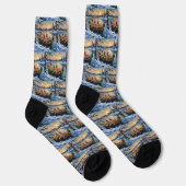 Labrador Retriever Christmas Boat Holiday Socken (Rechts)