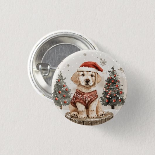 Labrador Retriever Christmas Dog Button (Vorne & Hinten)