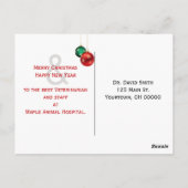 Labrador Retriever Christmas for Veterinarian  Postkarte (Rückseite)