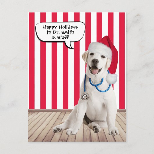 Labrador Retriever Christmas for Veterinarian  Postkarte (Vorderseite)