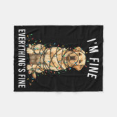 Labrador Retriever Christmas I'm Fine Everything I Fleecedecke (Vorderseite (Horizontal))