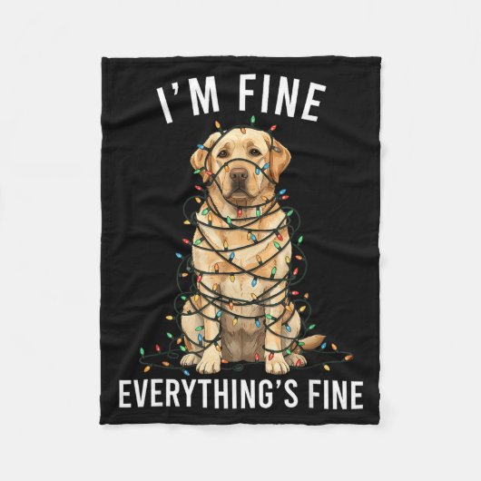 Labrador Retriever Christmas I'm Fine Everything I Fleecedecke (Vorderseite)