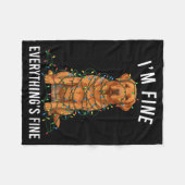 Labrador Retriever Christmas I'm Fine Everything I Fleecedecke (Vorderseite (Horizontal))