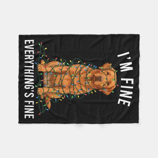 Labrador Retriever Christmas I'm Fine Everything I Fleecedecke (Vorderseite (Horizontal))