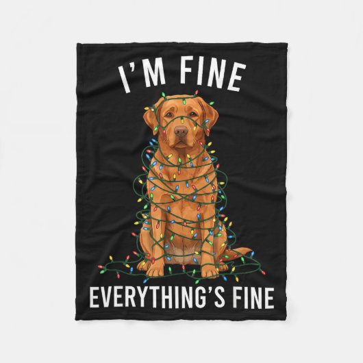 Labrador Retriever Christmas I'm Fine Everything I Fleecedecke (Vorderseite)