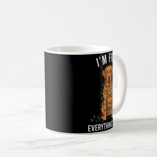 Labrador Retriever Christmas I'm Fine Everything I Kaffeetasse (VorderseiteRechts)