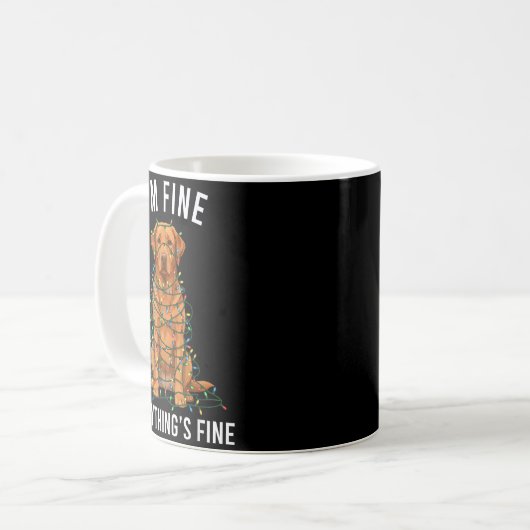 Labrador Retriever Christmas I'm Fine Everything I Kaffeetasse (Vorderseite Links)