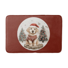 Labrador Retriever Christmas Puppy Badematte