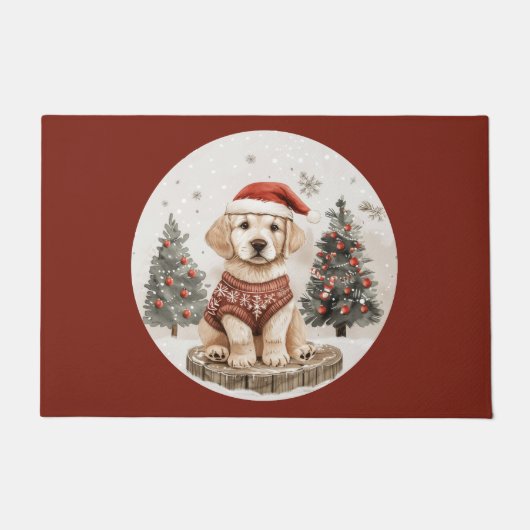 Labrador Retriever Christmas Puppy Fußmatte (Vorderseite)