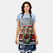 Labrador Retriever Christmas Red Truck Holiday Schürze (Getragen)