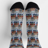 Labrador Retriever Christmas Red Truck Holiday Socken (Oben)